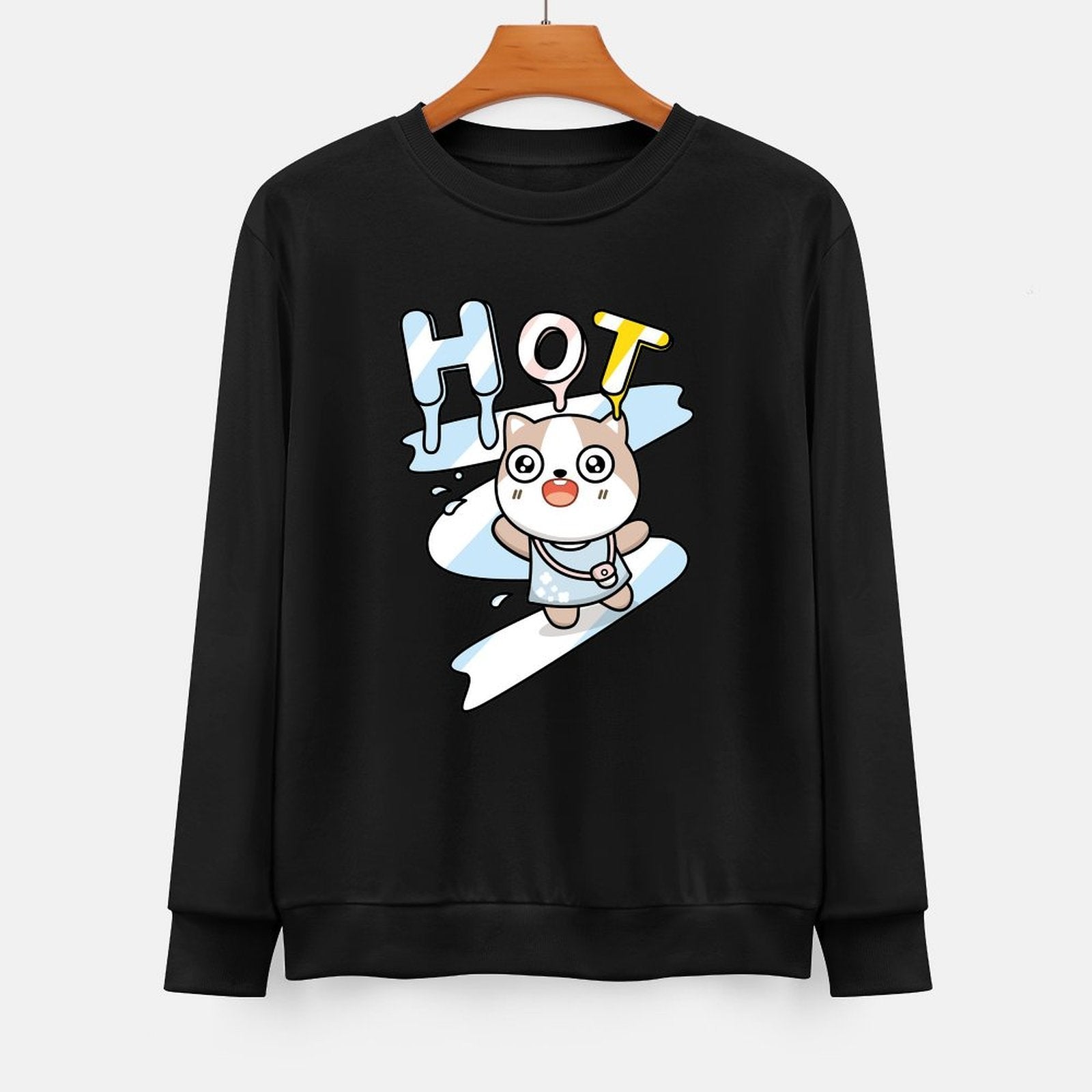 Front Patterned Long Sleeve TopRelaxed Fit Softstyle